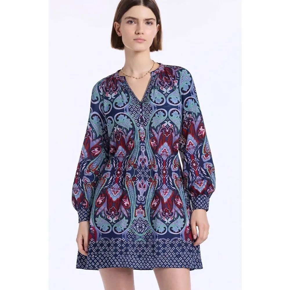 Robert Graham silk Sydney dress , Small $374 C4